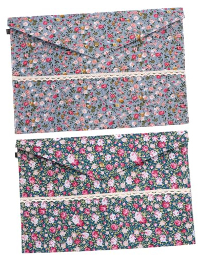 4 Stück-pack Aktenordnertaschen A4 aus Stoff mit Blumenmuster