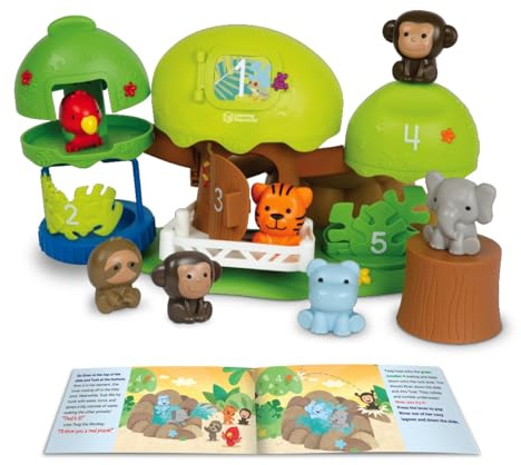 Learning Resources Peeksville Jungle Safari Playset, Ages 18 Months+, Toddler Sensory Toy, Fine Motor Skills & Emotional Learning, 9-Piece Set, Gifts for Kids