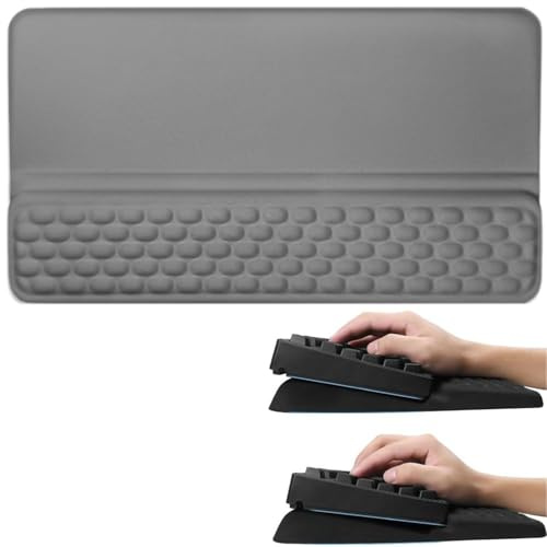 Sightday Keyboard Wrist Rest with Stand,2-in-1 Keyboard Wrist Support,Soft Memory Foam Keyboard Mat, Non-Slip Keyboard Rest for Home,Office,Gaming,Desk Accessories (Grey)