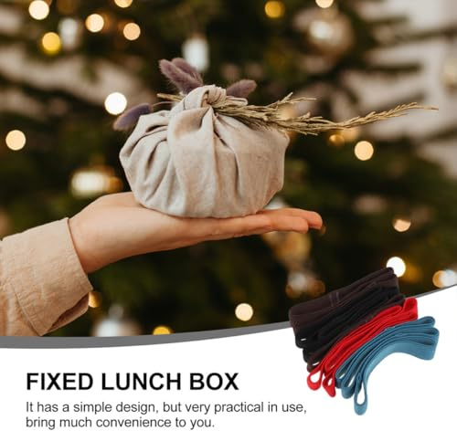 GLSTOY 4Pcs Elastic Bento Box Straps Wide Nylon Bands for Lunch Box Fixing Practical Food Container Bands for Travel Camping Picnic Use Easy to Store and Reuse