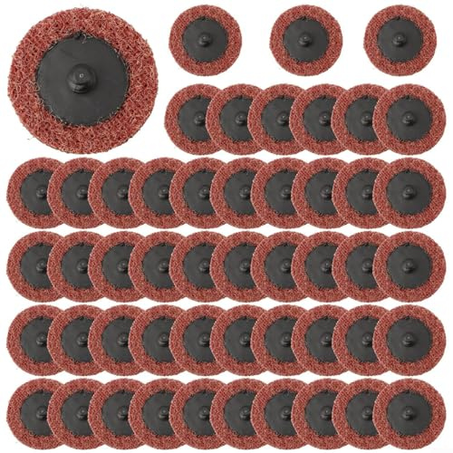 Lot de 50 disques abrasifs moyens de 5,1 cm pour meuleuse à rouleaux pour tampons adaptés pour enlever la rouille, la peinture et l'oxydation