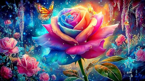 Rose Puzzles 1000 Teile Schwer Spielzeug Lernspiel Impossible Herausforderung Spielzeug für Erwachsene und Kinder ab 12 Jahren 38x26cm/1000pcs