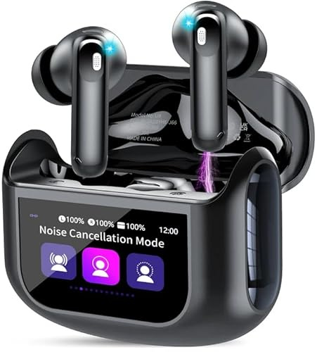 2026 Wireless Earbuds, Bluetooth 5.4 Headphones In Ear with Multifunctional Touch Screen, 48H HiFi Stereo Ear Buds with ANC/ENC Noise Cancelling/Transparency Mode, 5 EQ Modes, IPX7 Earphones for Sport