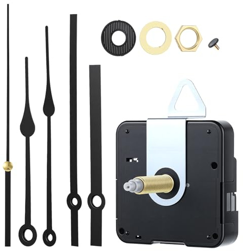 Clock Mechanisms Battery Powered, 31mm Silent Quartz Clock Mechanism Kit, DIY Wall Clocks Movement Mechanism Clocks Repair Kit for DIY Repair with 2 Pairs Pointer Hands, Silent Sweep Seconds Movements