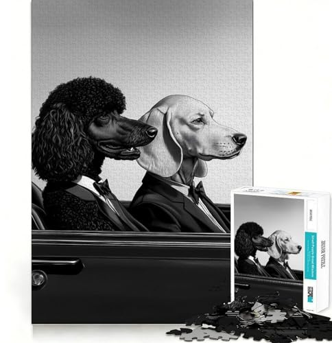 Pulp Fiction Hunde-Puzzle für Erwachsene, 1000 Teile, fördert das Gedächtnis, Zeitvertreib für Zuhause, saubere Kanten, Elegantes Geschenk (38x52cm)
