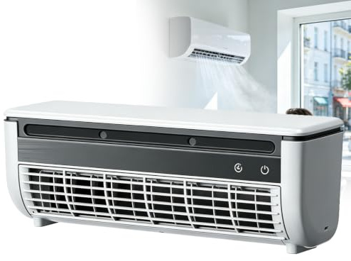Gavscient Mini Condizionatore A Parete Senza Tubi né Finestra, A Basso Consumo Ed Economico; Sis-Tema di Raffreddamento Compatto A 3 velocità con Telecomando, Ideale per Cucina, Camera da Letto White