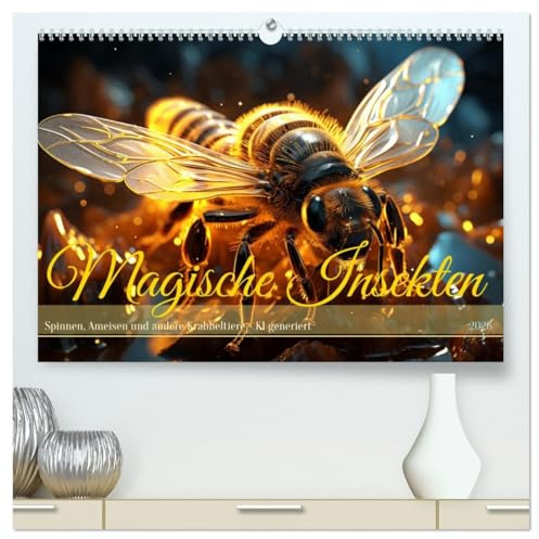 Magische Insekten (hochwertiger Premium Wandkalender 2026 DIN A2 quer), Kunstdruck in Hochglanz: Faszinierend magische Insektenwelt - KI generiert (CALVENDO Tiere)