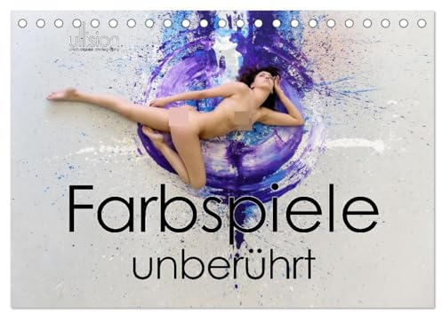 Farbspiele - unberührt (Tischkalender 2026 DIN A5 quer), CALVENDO Monatskalender: Stilvolle Aktfotografie auf Farbe (CALVENDO Erotik)