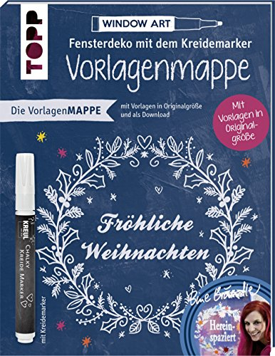Vorlagenmappe Fensterdeko mit dem Kreidemarker – Fröhliche Weihnachten von Bine Brändle: Vorlagenbögen mit Motiven in Originalgröße (Vorlagenmappen)