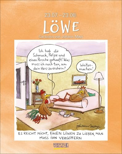 Löwe 2027: Sternzeichenkalender-Cartoonkalender als Wandkalender im Format 19 x 24 cm.