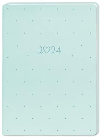 Terminplaner A5 Lederlook 2024 Mint: Terminplaner Lederlook A5