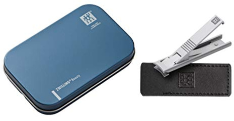 Zwilling TWIN® S Nagelknipser Lederhülle + Alubox Blau + Geschenkverpackung
