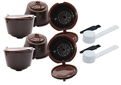 ESTEVANJ MUR Reusable Coffee Filter Cup for Dolce Gusto Machines - Food-Grade Material Dolce Gusto Coffee Pods with Spoon & Brush - Refillable Reusable Pods & More (6)