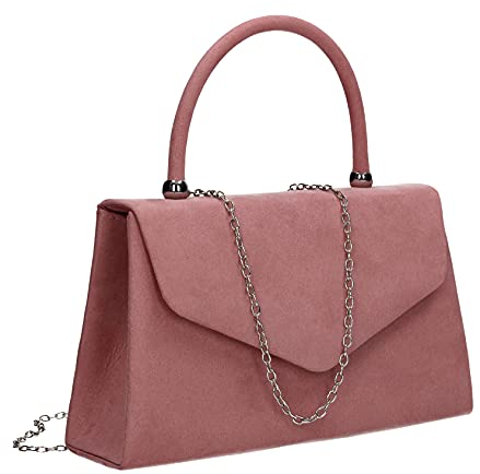 SwankySwans Women's Kendall Suede Clutch Bag, Blush, One Size