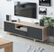 Dmora - Mobile porta TV Visalia, Credenza per televisione da soggiorno, Supporto TV a 3 ante, Credenza bassa, 150x41h46 cm, Rovere