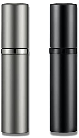 VVGAOGES Atomizador Perfume Recargable,Mini Spray de Perfume,Portátil Botella de Perfume,Botella Vacío Pulverizador para Viajes 5ml (Black&Grey)