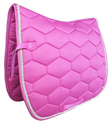 FHXYZ Tapis de selle épais - Résistant à l'usure et durable - Avec double passepoil en polypropylène et rembourrage en mousse pour saut en extérieur (rose)