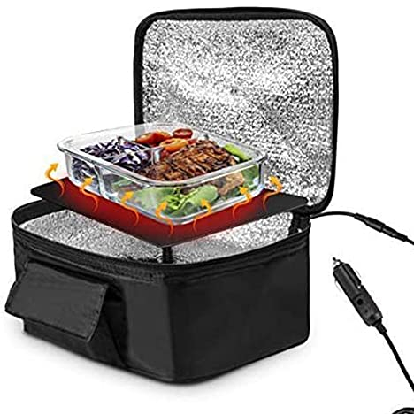 Yuehuamech Ofen Brotdose Tragbare Mini Auto Mikrowelle 12 V Elektroofen Schnelle Erwärmung Picknickbox für Reisen Camping Essen Kochen Mahlzeit Arbeit Reise Büro Essenswärmer