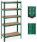Relaxdays Scaffale in Metallo, Carichi Pesanti, 5 Ripiani, Portata 875 kg, HxLxP 180x90x40 cm, Garage e Officina, Verde, Fibra di Legno