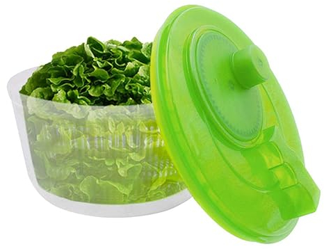 VIRSUS Centrifuga Insalata e Verdure Manuale 610, Misure 23x13 cm e capacità Pari 3 Litri, Ciotola lavainsalata per asciugare e Lavare, Pratica insalatiera, Lavabile in lavastoviglie (Verde)
