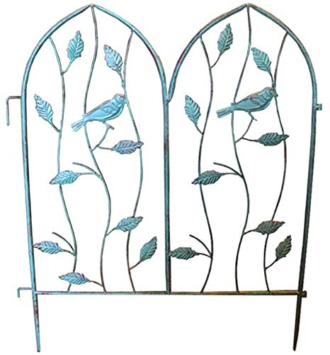 LGJEGD Barriere Jardin Exterieur décoration de clôture 24in x 1.5ft Métal Enduit Antirouille Paysage Bordure en Fil de Fer forgé