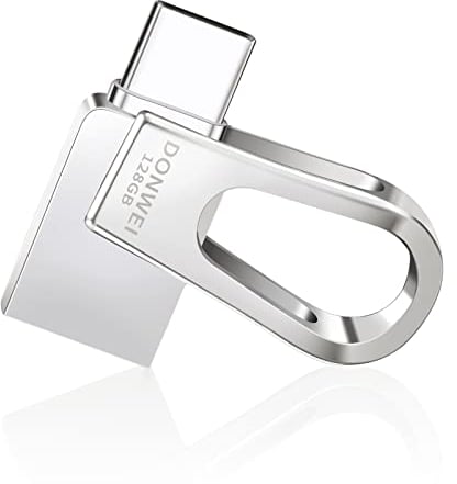 DONWEI Pendrive 128 gb,chiavetta usb 128 gb,USB 3.0,OTG Flash Drive Tipo C 2 in 1 Pendrive Rotante Memoria Stick Per USB C Smartphones, Laptop, ecc(Argento)