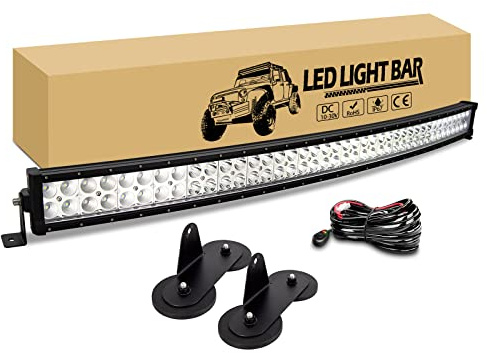 RIGIDON 105 cm 240W Barre Led incurvée avec Faisceau Kit, Aimanté Support | 42 Pouces, Étanche Longue Portee Barre Lumineuse Led 12V 24V pour 4x4 Offroad Véhicule Voiture Camion ATV SUV, 6000K Blanc