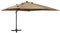 JUNZAI Ampelschirm mit Mast, Balkon Sonnenschirm, Marktschirm, Garten, Balkon Schirm, Sonnen Schirme, Balkonschirm, und LED-Leuchten Taupe 300 cm