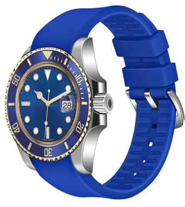 Juntan 20mm 22mm Universal Silikon Uhrenarmband, gebogene Enden Kautschuk leichte Uhrenarmbänder Sport Ersatz für Moonswatch mehrere Farben Herren- Damenarmbänder