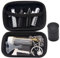 HEARSO Schnupf Set,Raucherzubehör Aufbewahrungsbox Metallbehälter Pfeife Leder Etui Gewürzmühle Sniffer Schnupftabak Tool Zum Rauchen Komplettes Praktisches Set Für Schnüffler