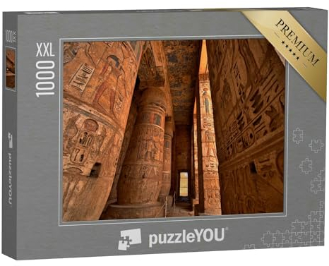 Puzzle 1000 Teile XXL „Hieroglyphen in Medinat Habu, Luxor, Ägypten“ – aus der Puzzle-Kollektion Architektur