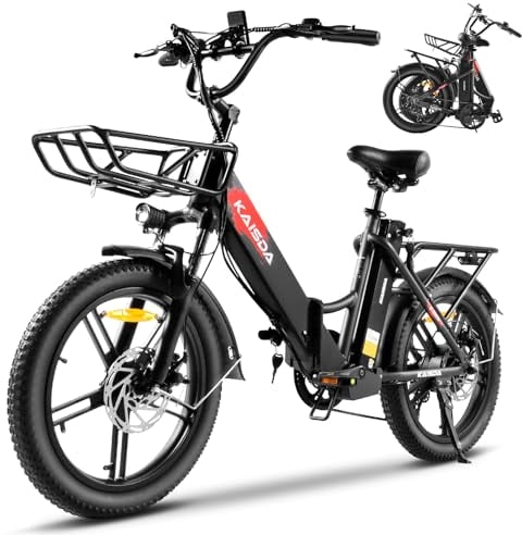 KAISDA E Bike Elektrofahrrad E-Bike mit 36V20.8Ah Abnehmbarer Akku,All-Terrain Ebike,mit 20 Zoll Fat Tire,7-Gang,LCD-Display Faltbares Elektrofahrrad für Lange Reichweite bis 45-90KM