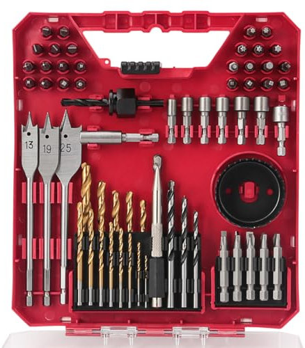 Twist Drill Impact Driver Bits of 70pcs Combination Drill and Tap Bits Set Metric Screw Taps for Drilling,Tapping and Countersinking in Tough Case