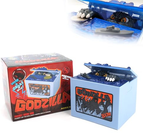 Hojalis Spardose Kinder, Elektronisches Sparschwein Kinder, Dinosaurier SpardoseKinder, SpardoseLustig, Spardose Kind für Dekoration des Kinderzimmers, Geschenk, Spielzeug(Godzilla,Blau)