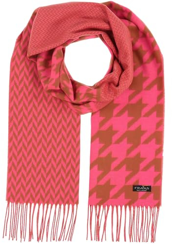 FRAAS Cashmink-Schal mit Hahnentritt - 35 x 200 cm - Made in Germany für Damen Neonpink