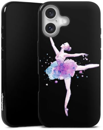 DeinDesign Silikon Hülle kompatibel mit Apple iPhone 16 Case schwarz Handyhülle Art Violetta Ballett