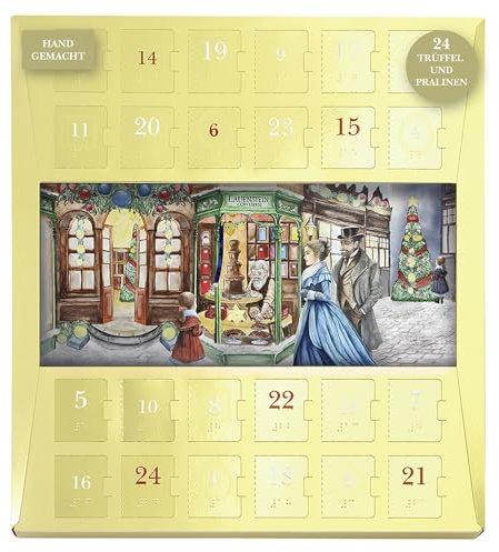 Lauensteiner Pralinen Adventskalender 2024, Pralinen und Trüffel ohne Alkohol, Perfekte Adventskalender für Frauen, Männer oder Kinder, Adventskalender ohne Alkohol