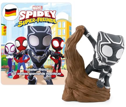 tonies Hörfigur für Toniebox, Spidey und Seine Super-Freunde – Raketen-Rhino & 3 weitere spannende Abenteuer, Hörspiel für Kinder ab 4 Jahren, Spielzeit ca. 57 Minuten