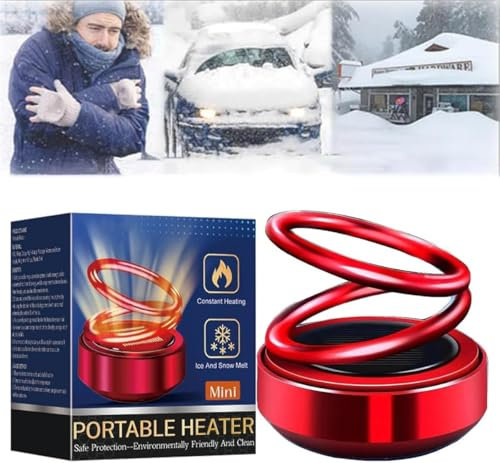 Tragbare kinetische Molekulare Heizung, Neue Tragbare Kinetische Heizung, Mini Tragbare Kinetische Heizung für Auto, Solar Rotierende Doppelringaufhängung Auto Ornament, Molekulare Heizung für Auto