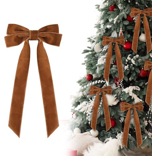 12PC Tannenbaum Schleifen Samt, Schleifen Samt Christbaum,Samt Schleifen Weihnachtsbaum,Samtschleifen für Christbaumschmuck, Samtschleifen die als Haarnadeln Verwendet Werden Können (Orange)