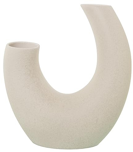 JARRÓN CERÁMICA ABSTRACTO BEIGE MOTEADO MATE_35X16X40CM