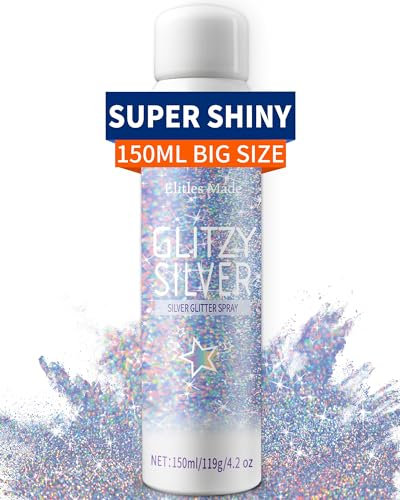 Glitzer Haarspray,150ML Glitzerspray haare,Body glitter,Glitzer Spray Haare und Körper, Shiny Glitter Holo Silbe Body Glitter Spray Geeignet für Frauen und Kinder kleidung,für Party und Konzert Bar