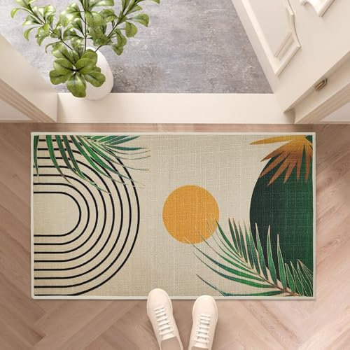YULUOSHA Boho Door Mat Funny Cartoon Outdoor Indoor Welcome Mats Cute Front Doormat Non Slip Durable Entrance Rugs for Inside Outside Entry Porch Bathroom Mats 17 x 30 Easy to Clean