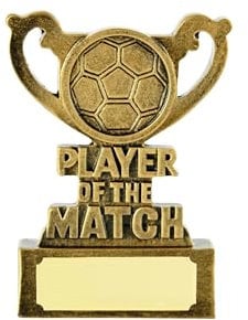 SilverTrophy: Football Player of the Match Gold Award - Ideal for Competitions, Tournaments, Events, Winners, Champions, Best Player, Achievement, Kids Party, Sunday League Engraving Plate