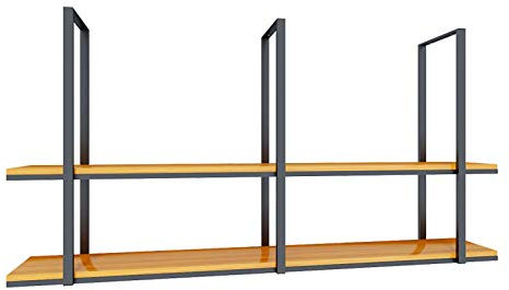 DSeenLeap Mensola da soffitto sospesa, portafiori da soffitto in Legno massello e Ferro, portabicchieri sospeso per Bar/ristoranti/cucine