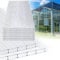 Jaxguom 14 plaques alvéolaires en polycarbonate de 4 mm, 60,5 x 121 cm, plaques à double paroi pour serre, horticulture, plaques de rechange