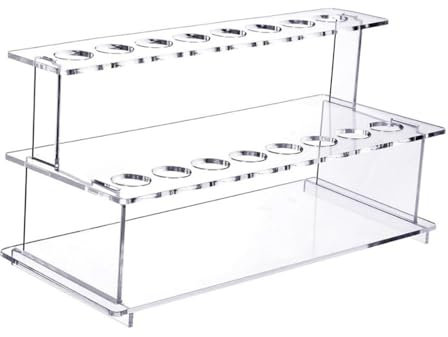 Sharplace Wine Bottle Stopper Display Stand Organizer Acrylic Decorative Storage Rack Display Riser for Club Party Kitchen Retail Shop, L