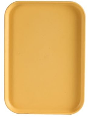 Rectangular Storage Tray 24cmx17.3cmx1.5cm Plastic Organizer Plate Decorative Storage Tray for Home Hotel Restaurant Organizer, Yellow