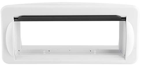 Solinder Marine Stereo Housing, Retracting Marine Radio Cover, Single DIN DVD Guard with Smoke-tinted Lock-tight Cover, Resistant