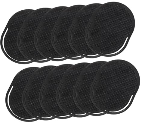 Pack Kopfhautmassagekamm aus Kunststoff Schwarz für Männer | Fingermassagekamm, Haarmassagebürste für Zuhause und Reisen, Rutschfest, 12 Stück